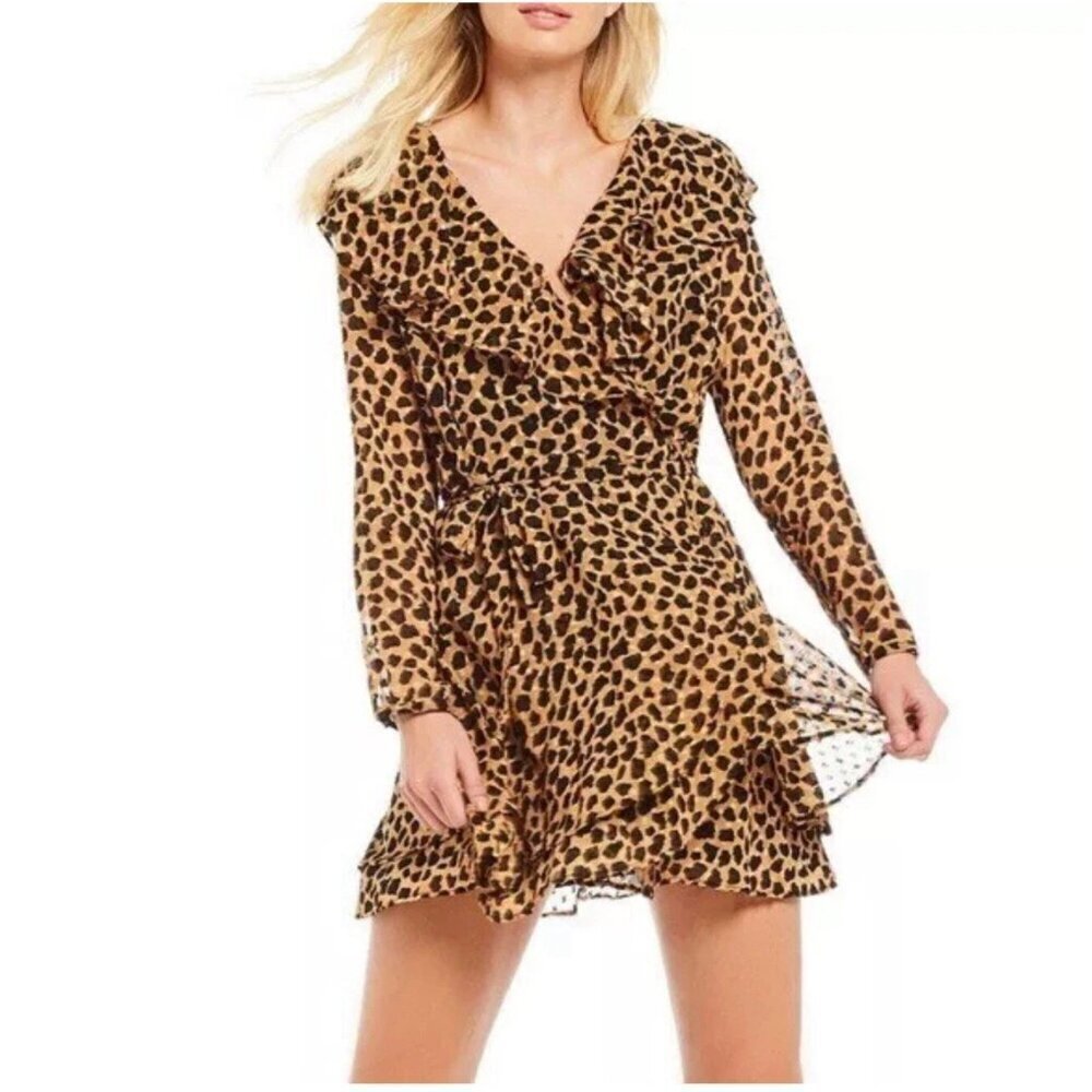 Free People black and gold animal leopard cheetah print dress 37767 - Picture 12 of 12